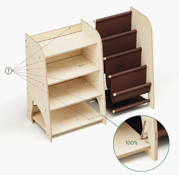 Mensola Montessori per libri e giocattoli
