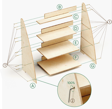 Mensola Montessori per libri e giocattoli