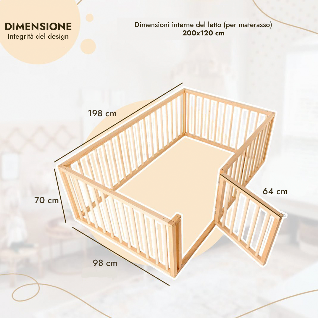 Letto Montessori per Bambini e Neonati dai 6 mesi