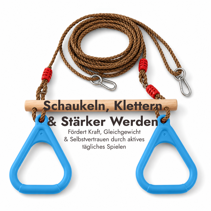 Set altalena 2in1: Trapezio + Anelli da ginnastica