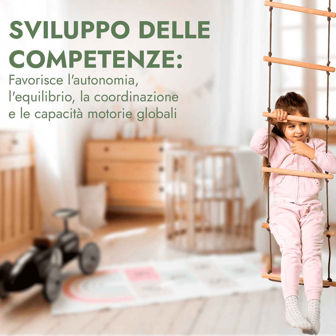Set Altalene 3in1: Scala a Corda + Anelli da Ginnastica + Altalena a Disco