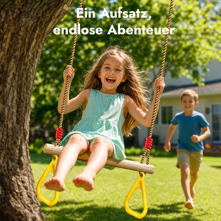 Set altalena 2in1: Trapezio + Anelli da ginnastica