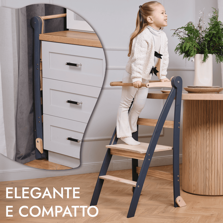 Torre di apprendimento per bambini piccoli: Aiutante in cucina per bambini - Grafite