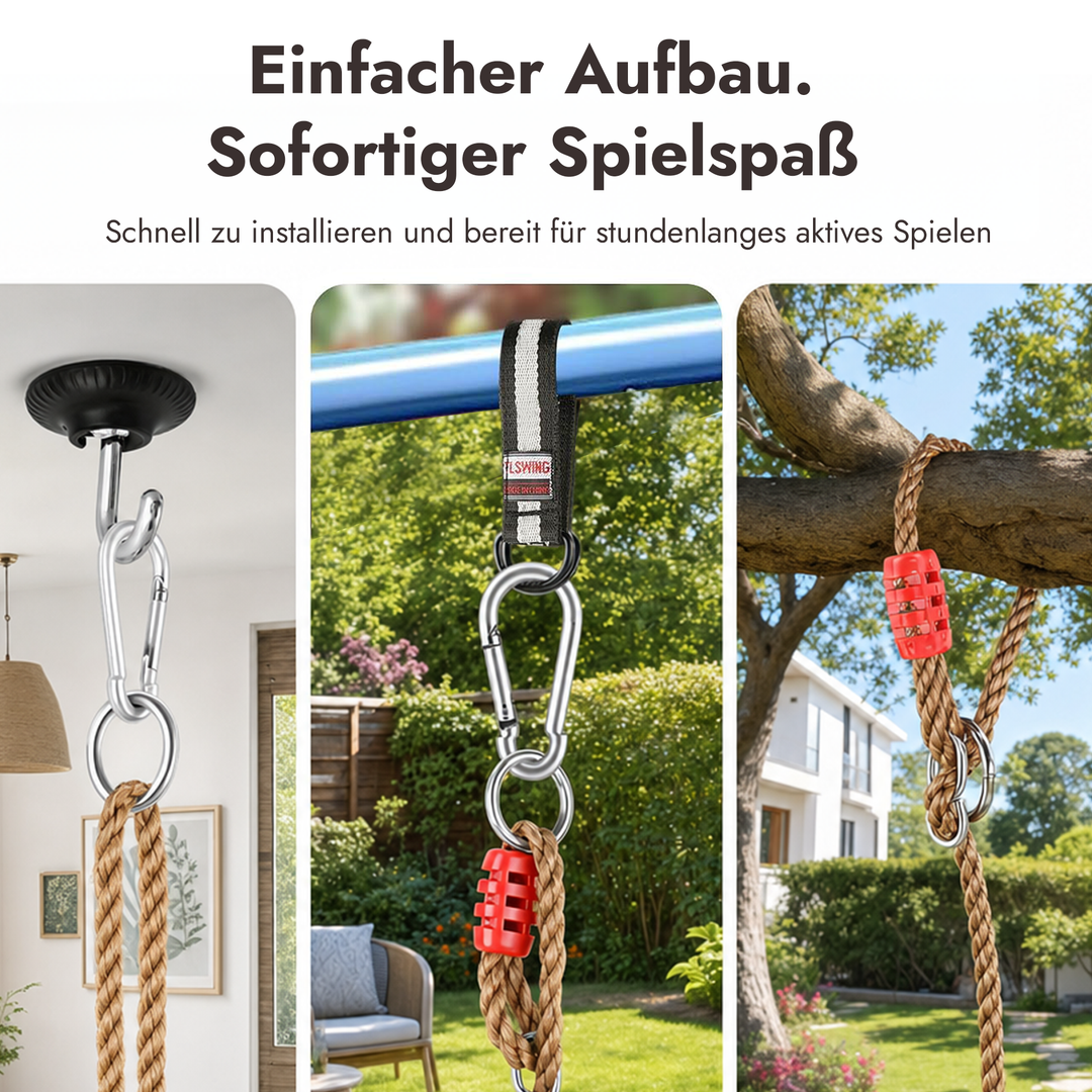 Set altalena 2in1: Trapezio + Anelli da ginnastica