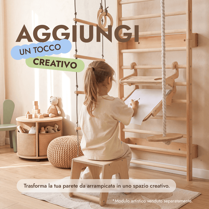 5-in-1 Spalliera Svedese con Sbarra Trazioni e Set Altalena 3in1 - Goodevas IT