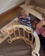 Set 4in1 Montessori per arrampicata: Triangolo di Pikler, Arco, Tavola scivolo e Cuscino – per bambini da 1 a 3 anni