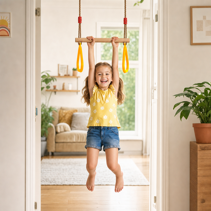 Set altalena 2in1: Trapezio + Anelli da ginnastica