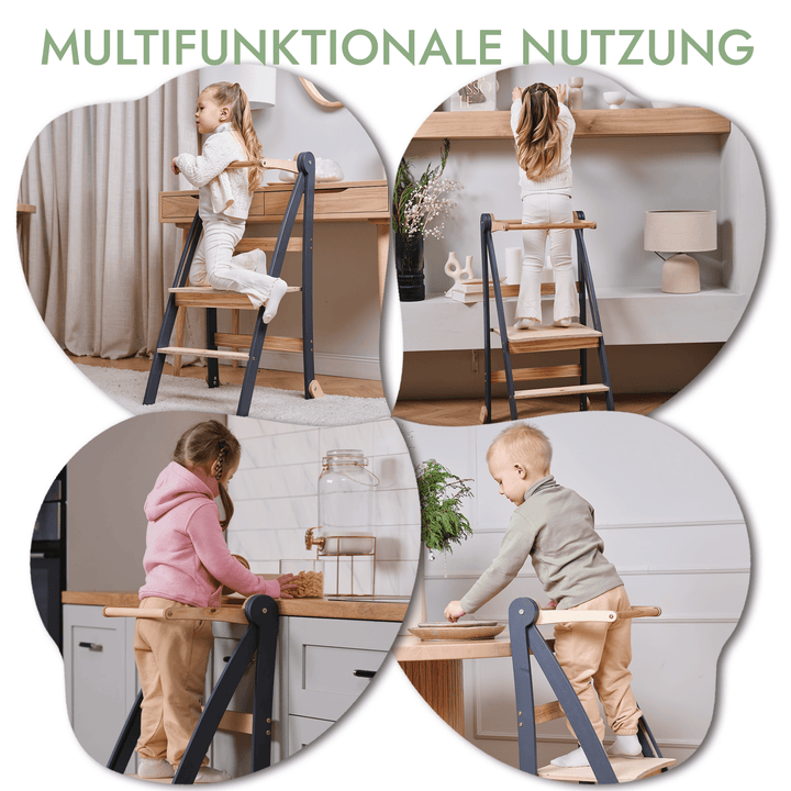 Torre di apprendimento per bambini piccoli: Aiutante in cucina per bambini - Grafite