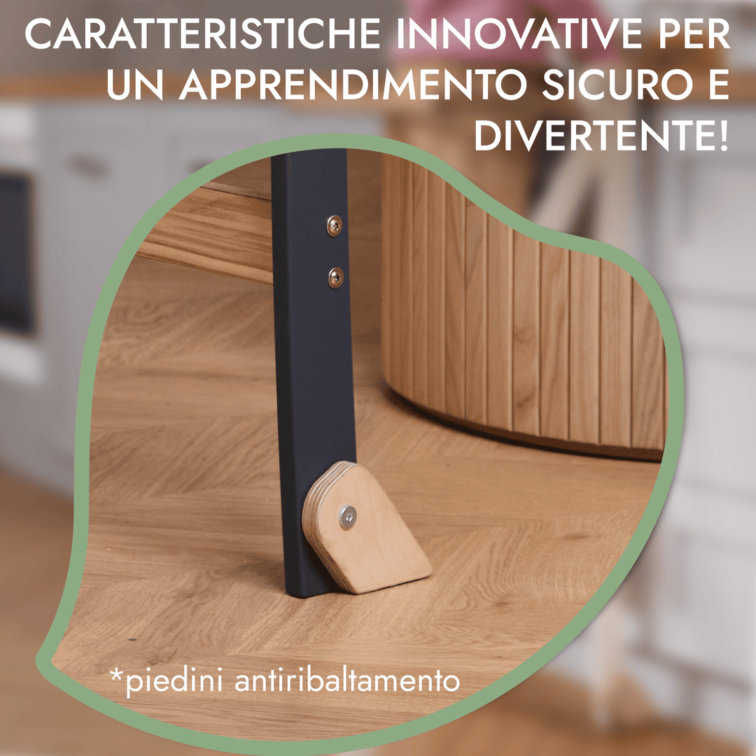 Torre di apprendimento per bambini piccoli: Aiutante in cucina per bambini - Grafite