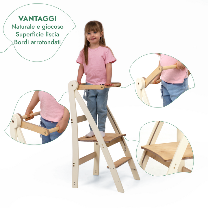 Torre Montessori Regolabile – Sgabello per Bambini