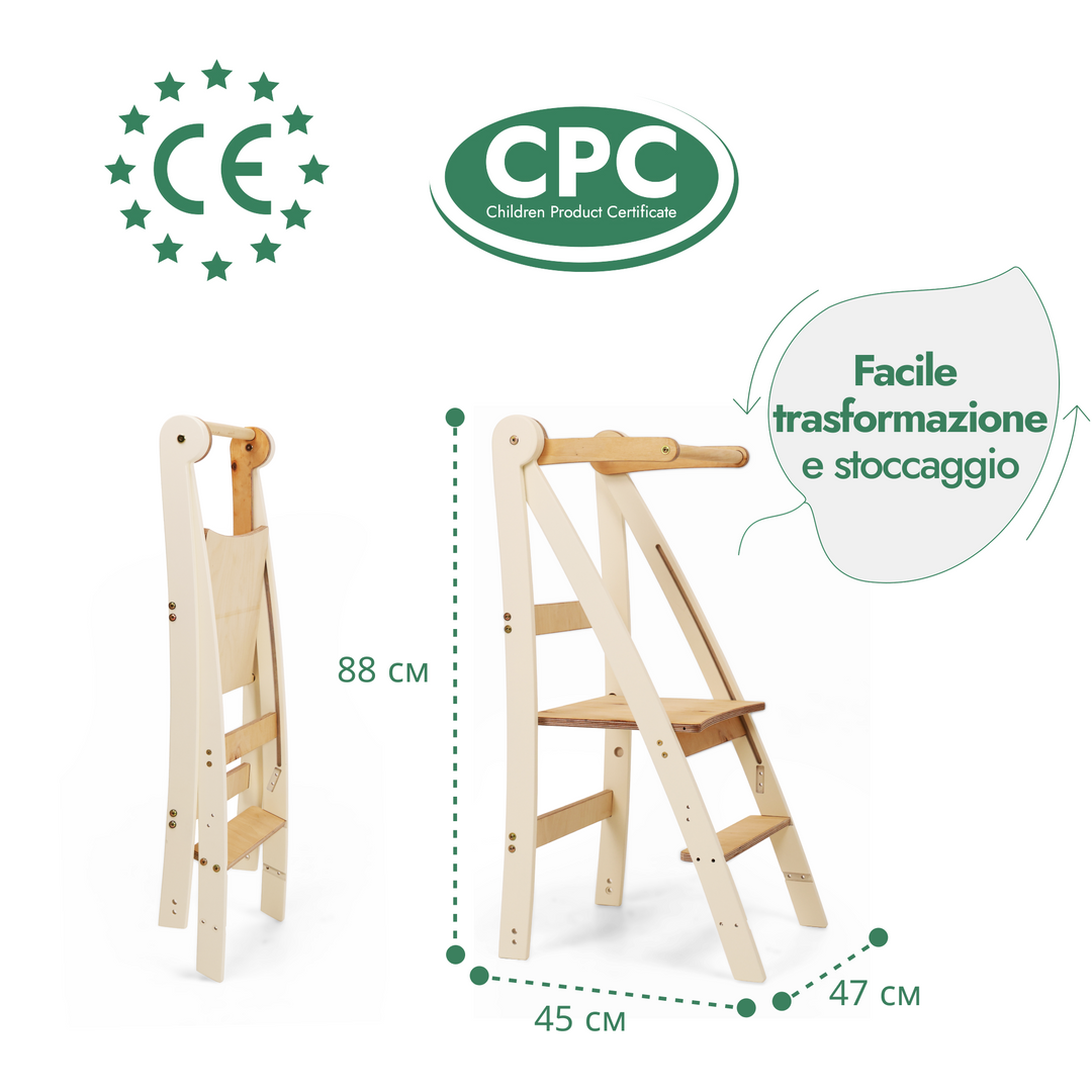 Torre Montessori Regolabile – Sgabello per Bambini