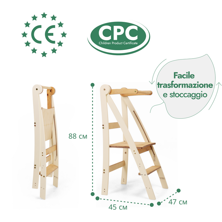 Torre Montessori Regolabile – Sgabello per Bambini