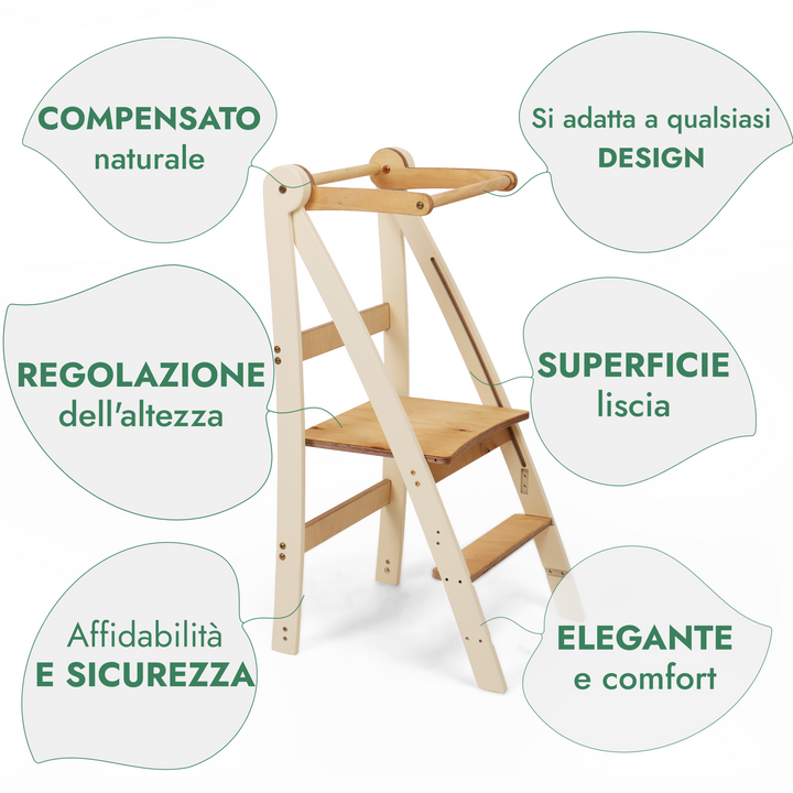 Torre Montessori Regolabile – Sgabello per Bambini