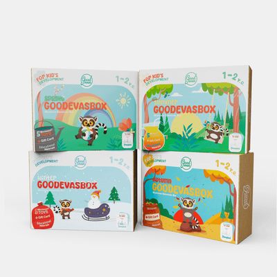 Abbonamento annuale ai kit di gioco (1–2 anni) — 4 kit all’anno — GoodevasBox