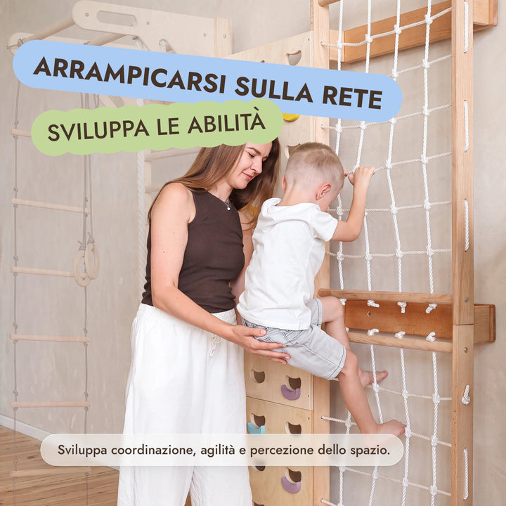 Estensione per spalliera svedese: parete da arrampicata e rete - Goodevas IT