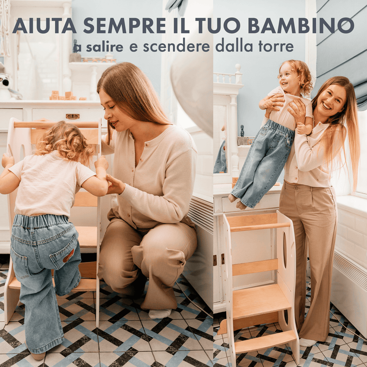 Torre Montessoriana: Sgabello per Bambini - Avorio
