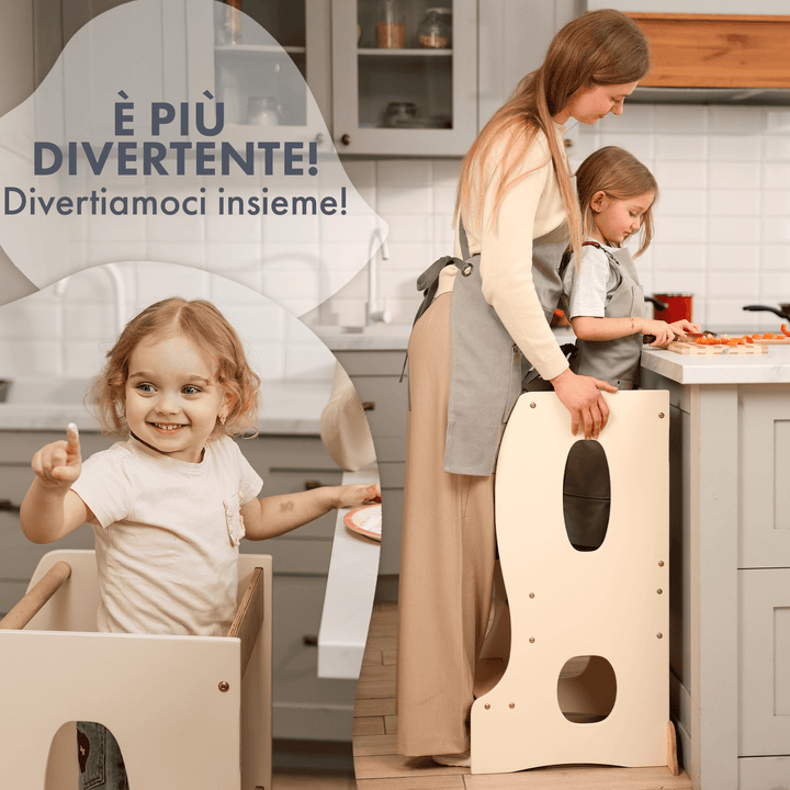 Torre Montessoriana: Sgabello per Bambini - Avorio