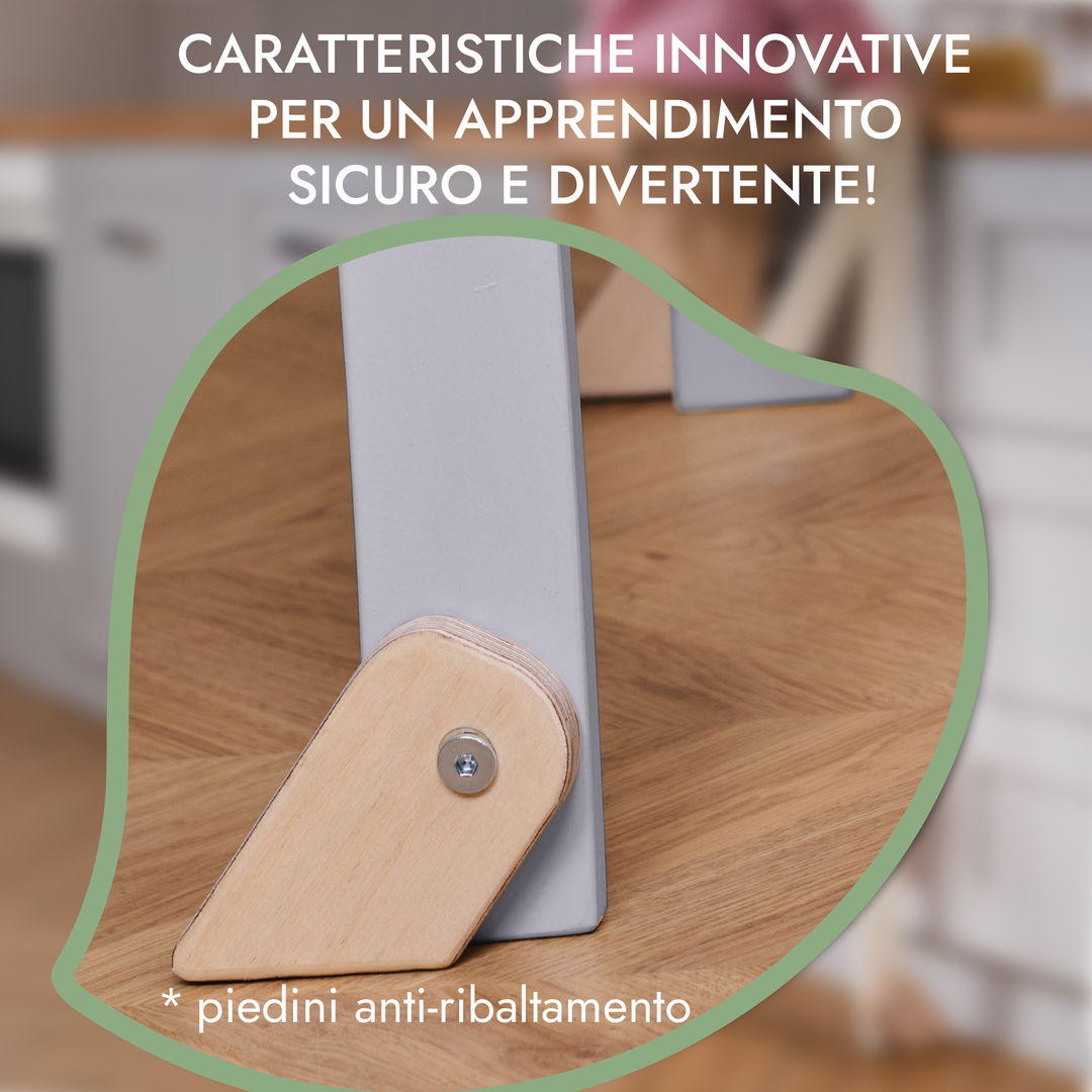Torre di apprendimento: sgabello pieghevole per bambini piccoli - Grigio
