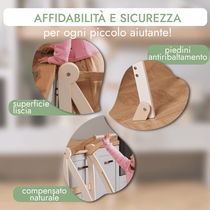 Sgabello con schienale per bambini: Uno Sgabello Pieghevole Multifunzionale per Bambini