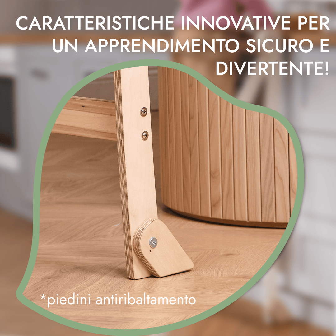 Torre di apprendimento: sgabello pieghevole per bambini piccoli - Beige