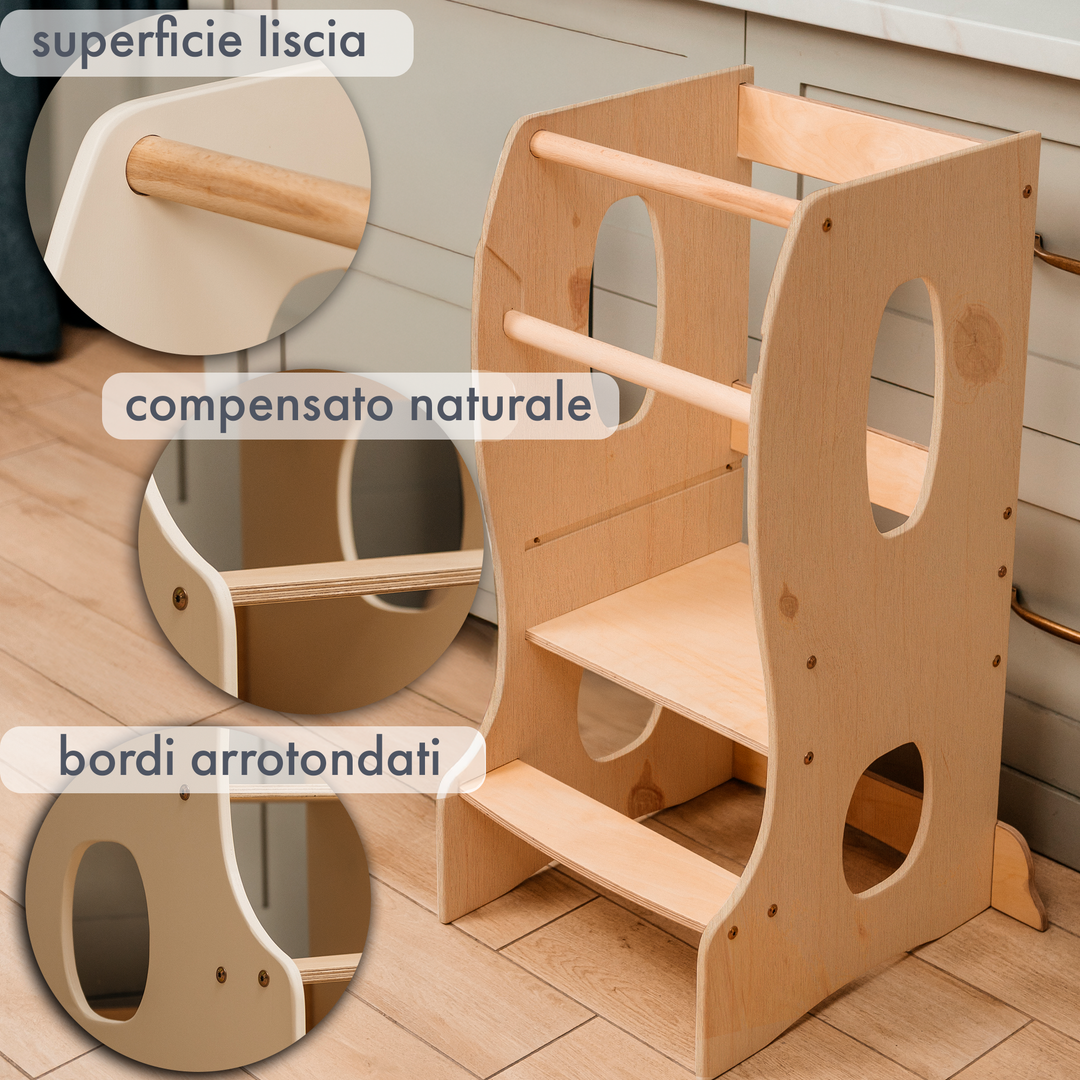 Torre Montessoriana: Sgabello per Bambini - Beige