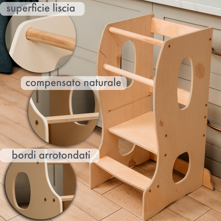 Torre Montessoriana: Sgabello per Bambini - Beige