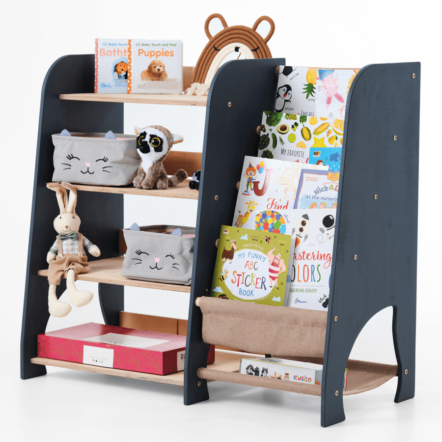Mensole in Legno Montessori 2in1: Libreria & Ripiani per Giocattoli - Goodevas IT