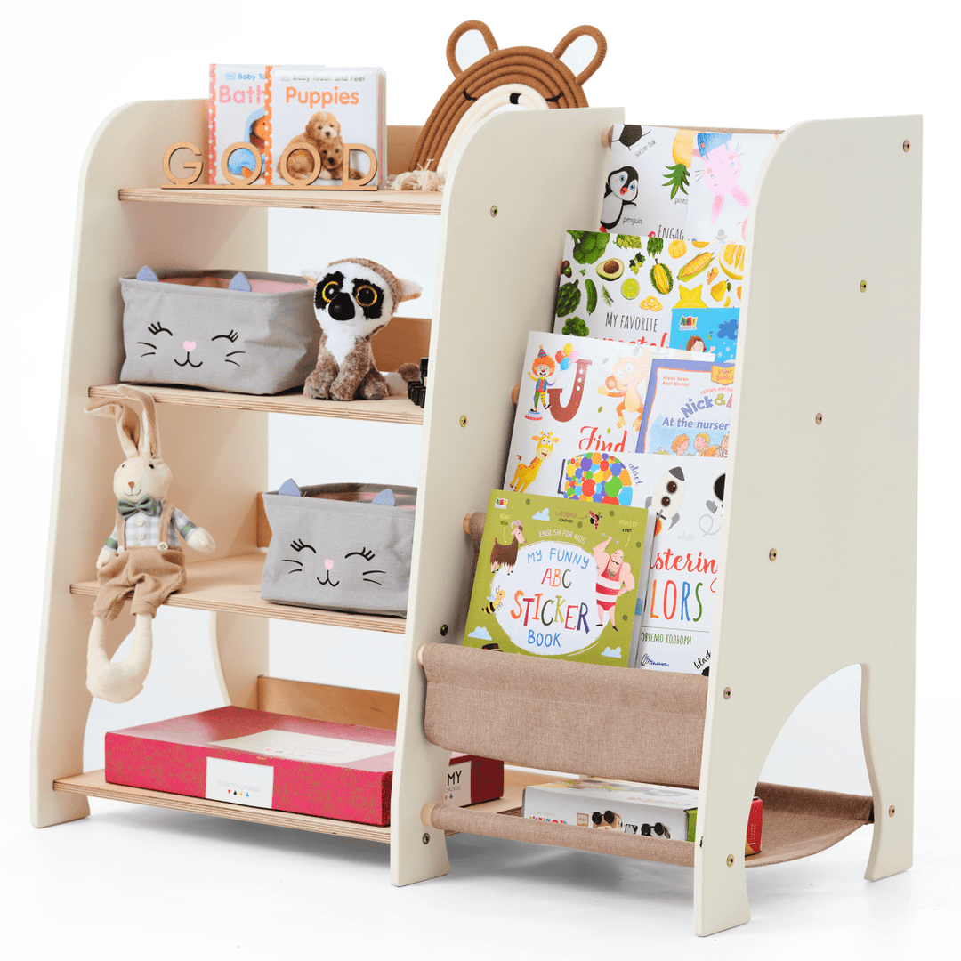 Mensole in Legno Montessori 2in1: Libreria & Ripiani per Giocattoli - Goodevas IT