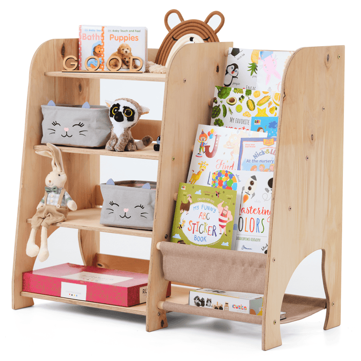 Mensole in Legno Montessori 2in1: Libreria & Ripiani per Giocattoli - Goodevas IT