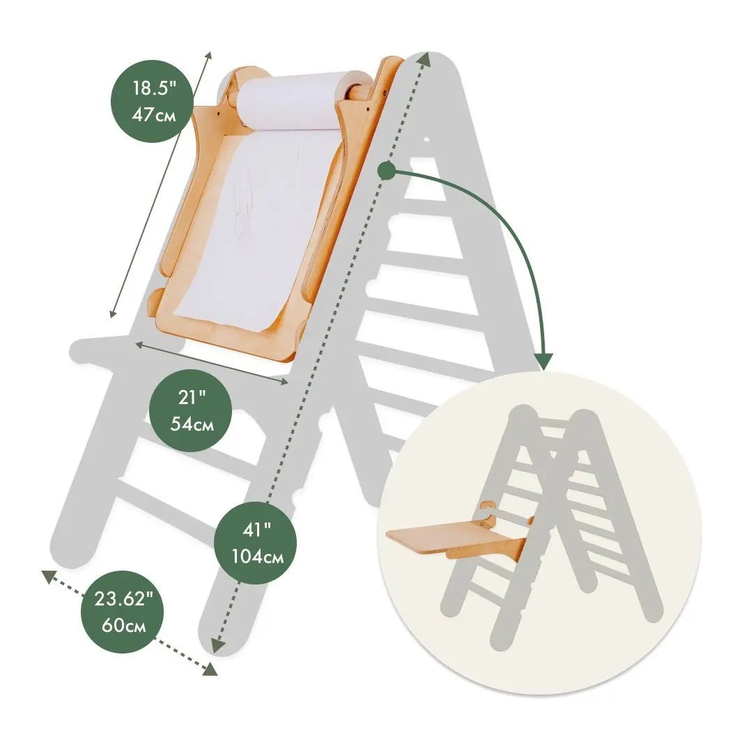 Parco giochi 7 in 1 da interno per bambini piccoli – Area gioco, Set altalene, Scivolo e Set artistico - Goodevas IT