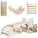 Set Montessori 5 in 1 per arrampicata: Triangolo Pikler, Arco, Tavola Scivolo e Cuscino – Bambini 1–3 anni