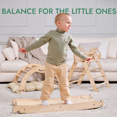 Set 4in1 Montessori per arrampicata: Triangolo di Pikler, Arco, Tavola scivolo e Cuscino – per bambini da 1 a 3 anni - Goodevas IT