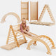 Set 4in1 Rampicante: Scala a Triangolo + Arco da Arrampicata + Tappetino Scivolo + Cuscino Beige