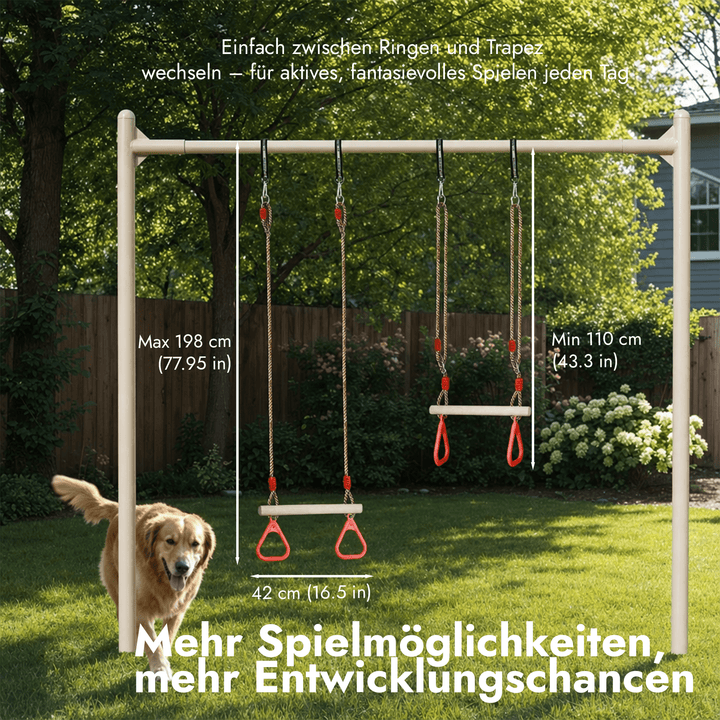 Set altalena 2in1: Trapezio + Anelli da ginnastica - Goodevas IT