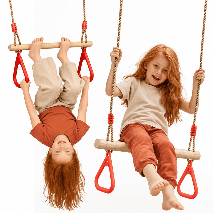 Set altalena 2in1: Trapezio + Anelli da ginnastica - Goodevas IT