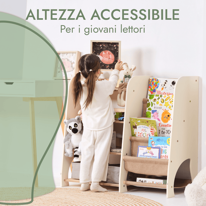 Mensole in Legno Montessori 2in1: Libreria & Ripiani per Giocattoli