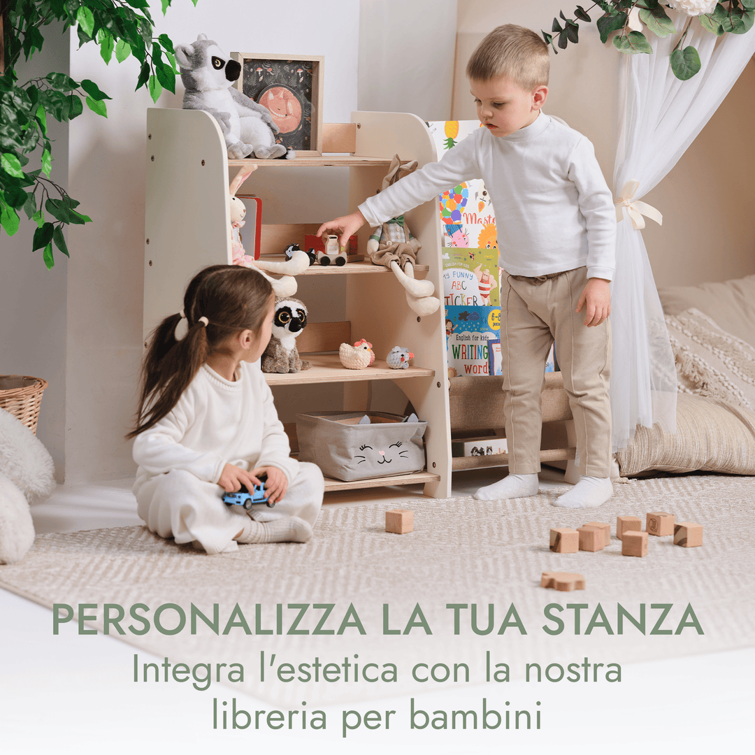 Mensole in Legno Montessori 2in1: Libreria & Ripiani per Giocattoli