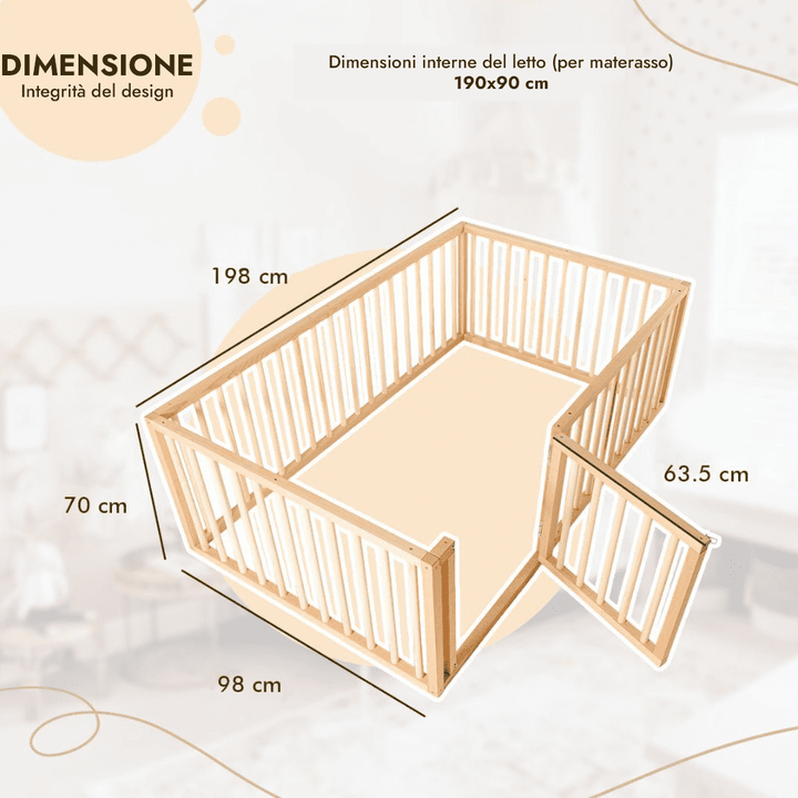 Letto Montessori per Bambini e Neonati dai 6 mesi
