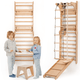 Spalliera Svedese / Scala Rampicante per Bambini + Set Dondolo + Tappetino Scivolo + Complemento Artistico