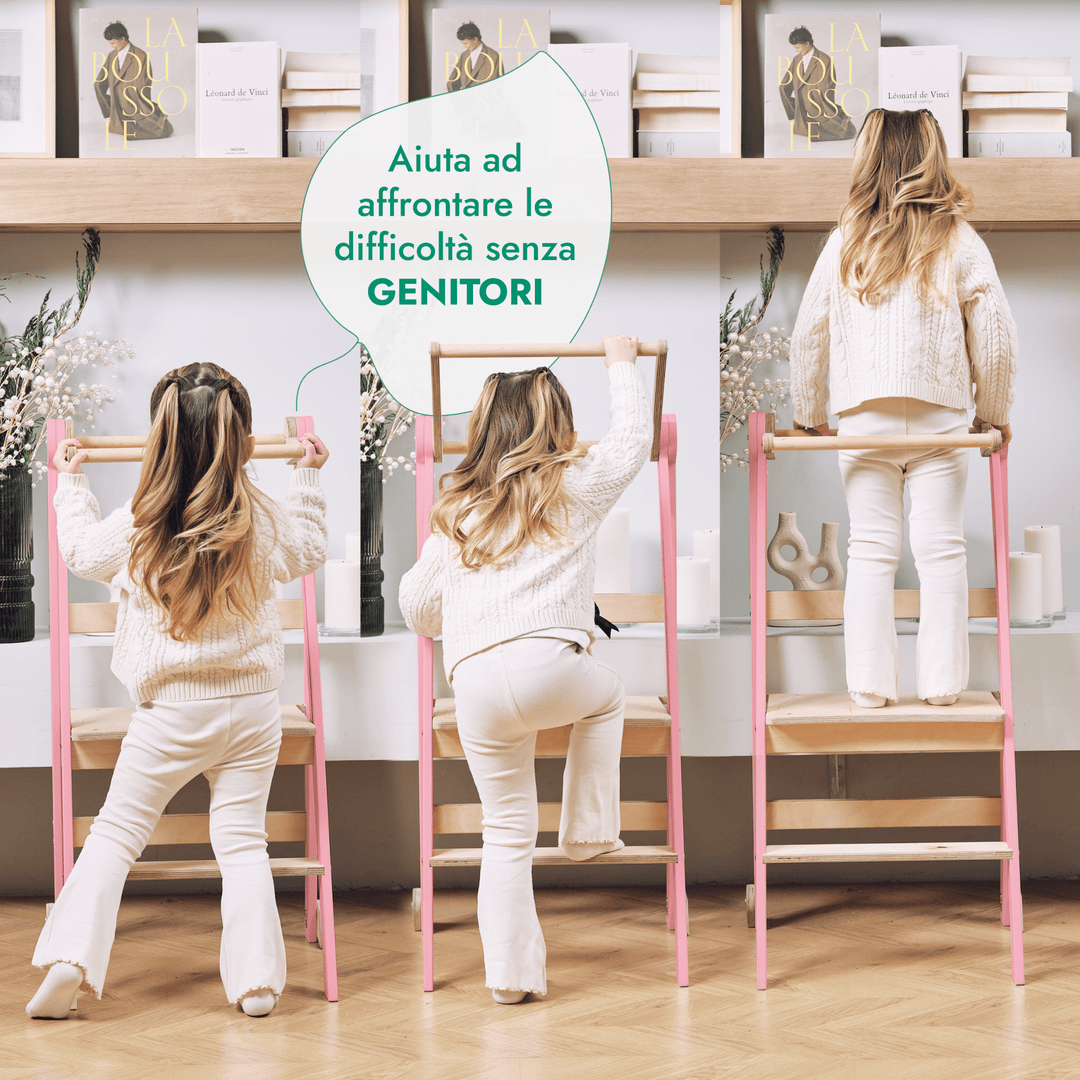Torre di apprendimento: sgabello pieghevole per bambini piccoli - Rosa - Goodevas IT