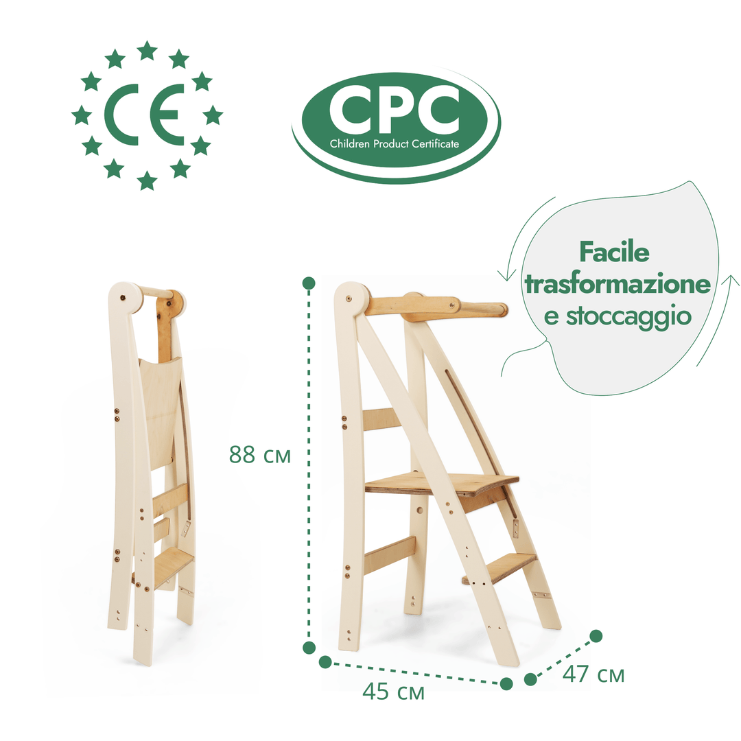 Torre Montessori Regolabile – Sgabello per Bambini - Goodevas IT