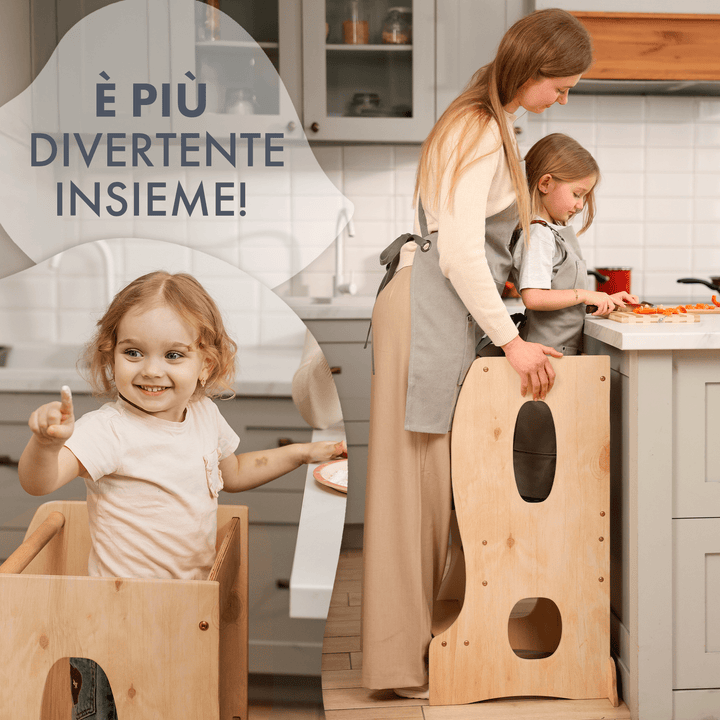 Torre Montessoriana: Sgabello per Bambini - Beige - Goodevas IT