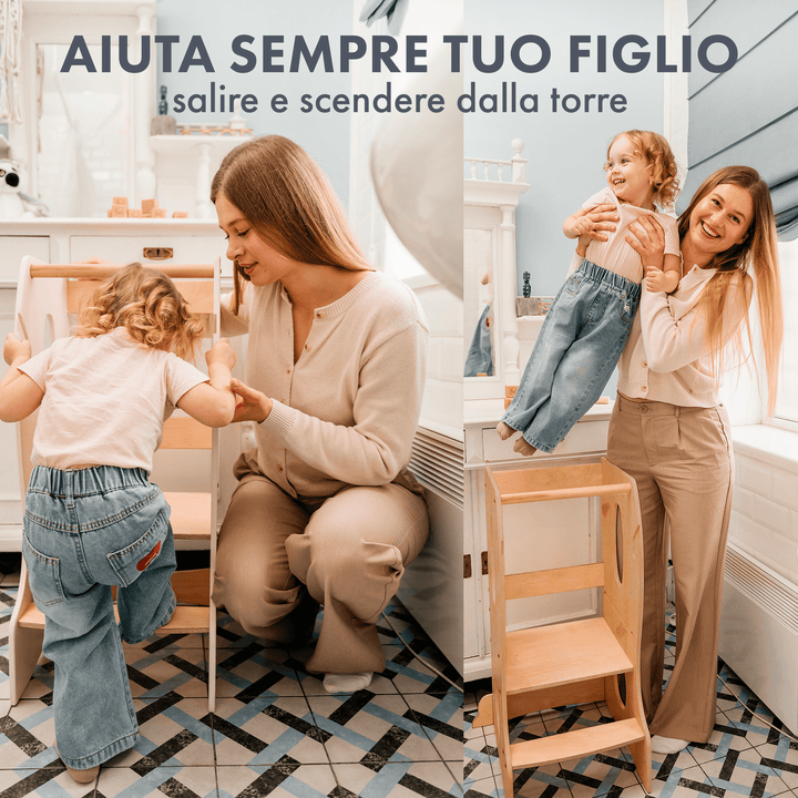 Torre Montessoriana: Sgabello per Bambini - Beige - Goodevas IT